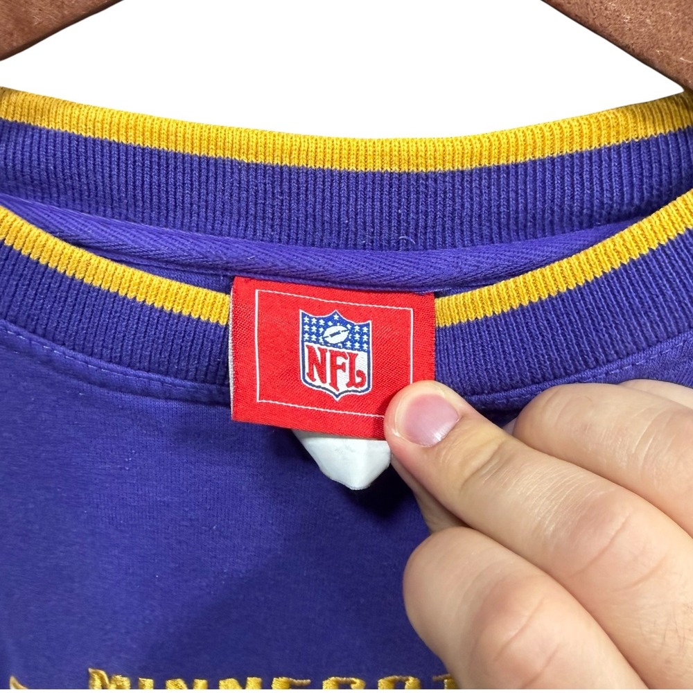 Vintage NFL Minnesota Vikings Crewneck Sweatshirt Purple Gold Mens XL Y2K Sports - Picture 4 of 8